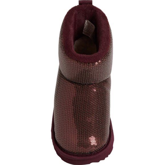 new UGG Classic Mini Mirror Ball boots in Grape 8M4 - Picture 3 of 3
